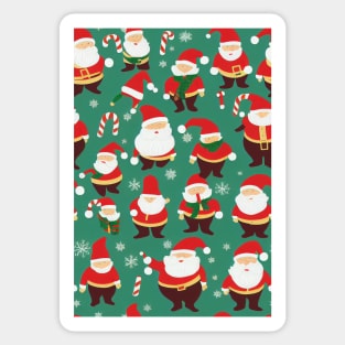 Christmas Seamless Pattern, Santa and Christmas Gnomes #5 Sticker